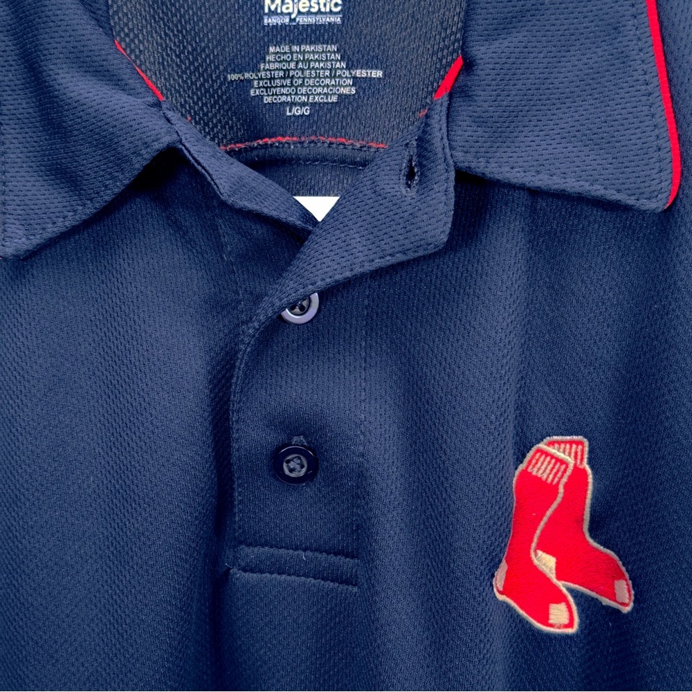 Boston Red Sox Polo Shirt Navy Blue L/G/G - Picture 3 of 6